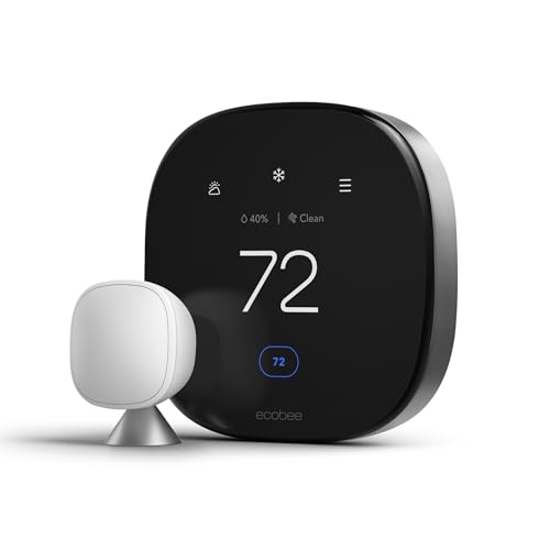 ecobee Smart Thermostat Premium with Smart Sensor and Air Quality Monitor - Programmable Wifi Thermostat - Works with Siri, Alexa, Google Assistant, Black - Image 2