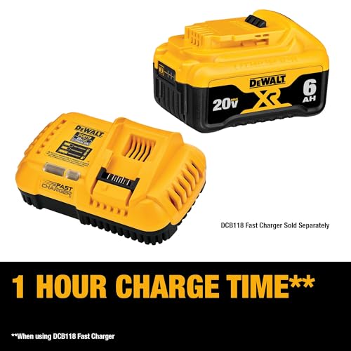 DEWALT 20V MAX XR Battery 6 Ah Lithium Ion, 2-Pack, Premium High Capacity Long Lasting Cordless Tool Battery Packs (DCB206-2) - Image 6