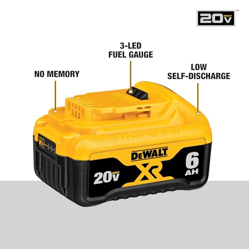 DEWALT 20V MAX XR Battery 6 Ah Lithium Ion, 2-Pack, Premium High Capacity Long Lasting Cordless Tool Battery Packs (DCB206-2) - Image 5