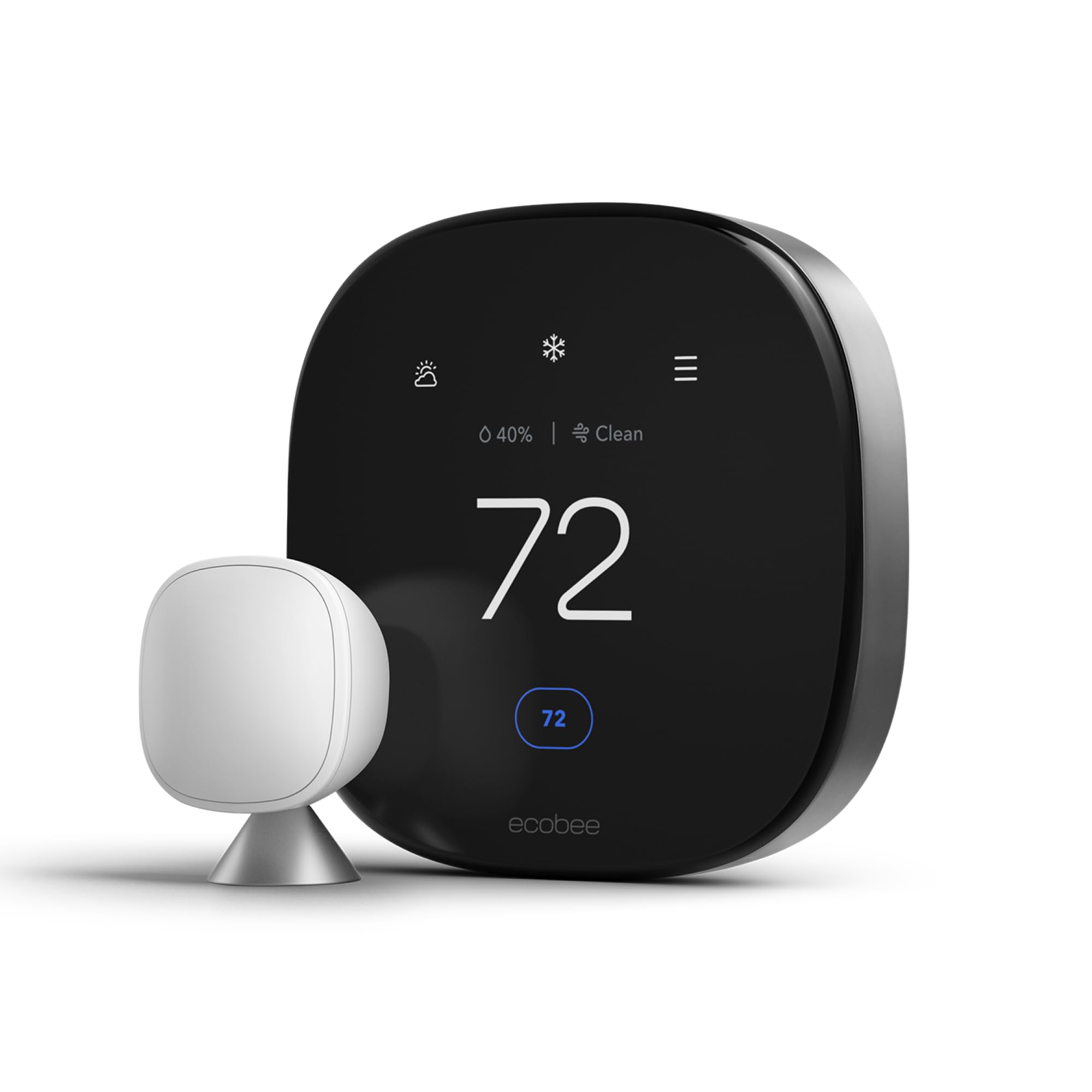 ecobee Smart Thermostat Premium with Smart Sensor and Air Quality Monitor - Programmable Wifi Thermostat - Works with Siri, Alexa, Google Assistant, Black - Image 1