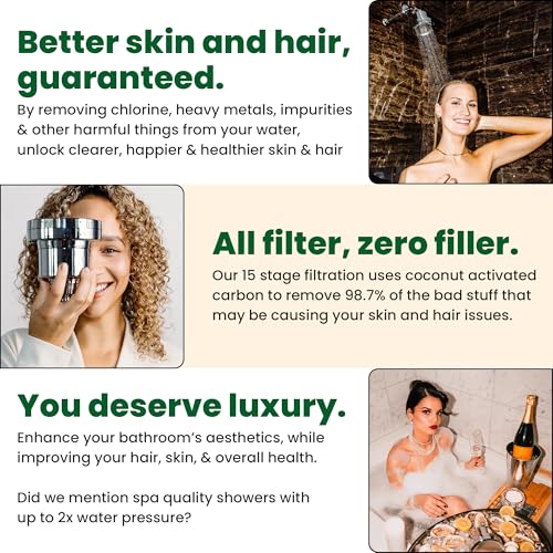 Eskiin Filtered Showerhead - Best Shower Head With Filters For Healthy Hair & Skin - High Pressure Water Softener For Hard Water - Reduce Dandruff, Protect Colored Hair, And Soothe Dry Skin (Chrome) - Image 3