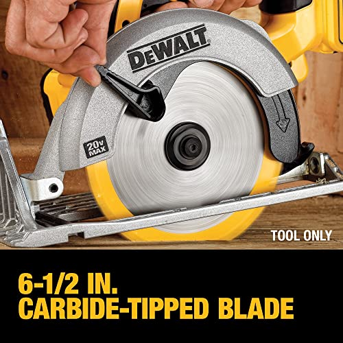 DEWALT 20V MAX Circular Saw, Cordless Sidewinder Style Portable, 6-1/2-Inch Blade, 5150 RPM, 0-50 Degree Bevel Capability, Battery Not Included (DCS391B) - Image 4