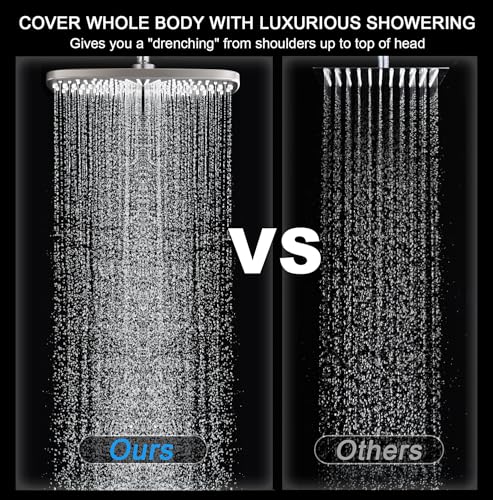 High Pressure Rain Shower Head: Upgrade Shower Heads with Handheld Spray Combo with Fixed Showerhead and 10 Sprays Handheld Shower Head, Detachable Showerheads Built-in Magnetic Docking and Power Jets - Image 5
