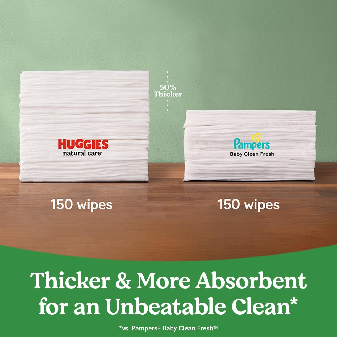 Huggies Natural Care Sensitive Baby Wipes, Hypoallergenic, 99% Purified Water, 3 Refill Packs (624 Wipes Total)