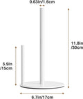 Paper Towel Holder White Kitchen Roll Holder, Paper Towel Holder for Kitchen Roll Organize, Countertop Roll Dispenser with Weighted Base