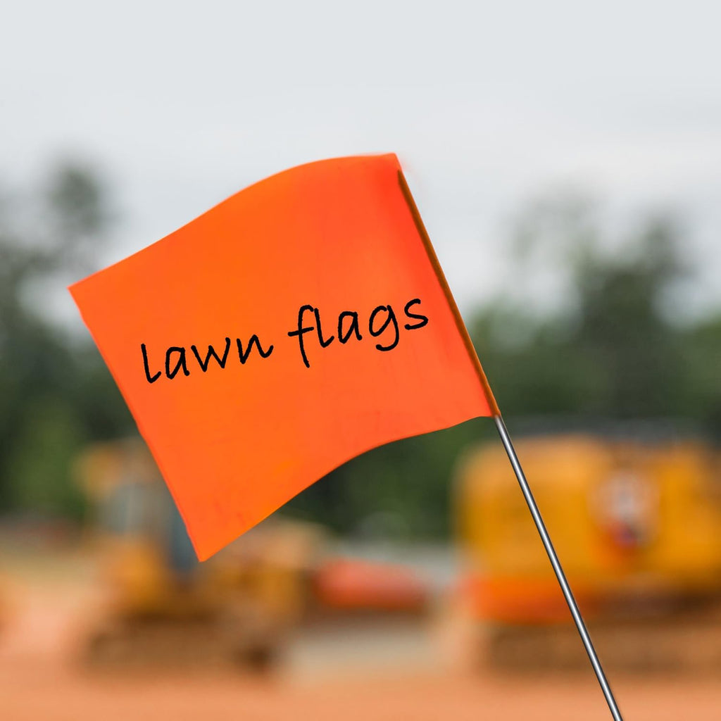 Zozen 50Pack Fluorescent Orange Marking Flags, Writable/15x4x5 Inch, Yard Flags for Lawn & Irrigation & Landscape & Sprinkler & Survey & Dog Training.
