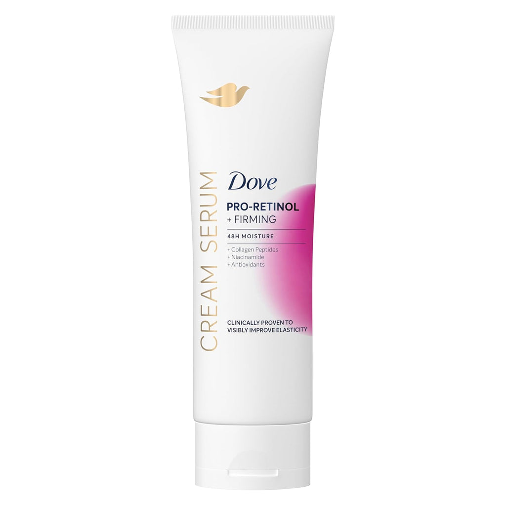 Dove Cream Serum Pro-Retinol + Firming for Elasticity and Firmness, with Collagen Peptides, Niacinamide and Antioxidants Lotion, 8 oz
