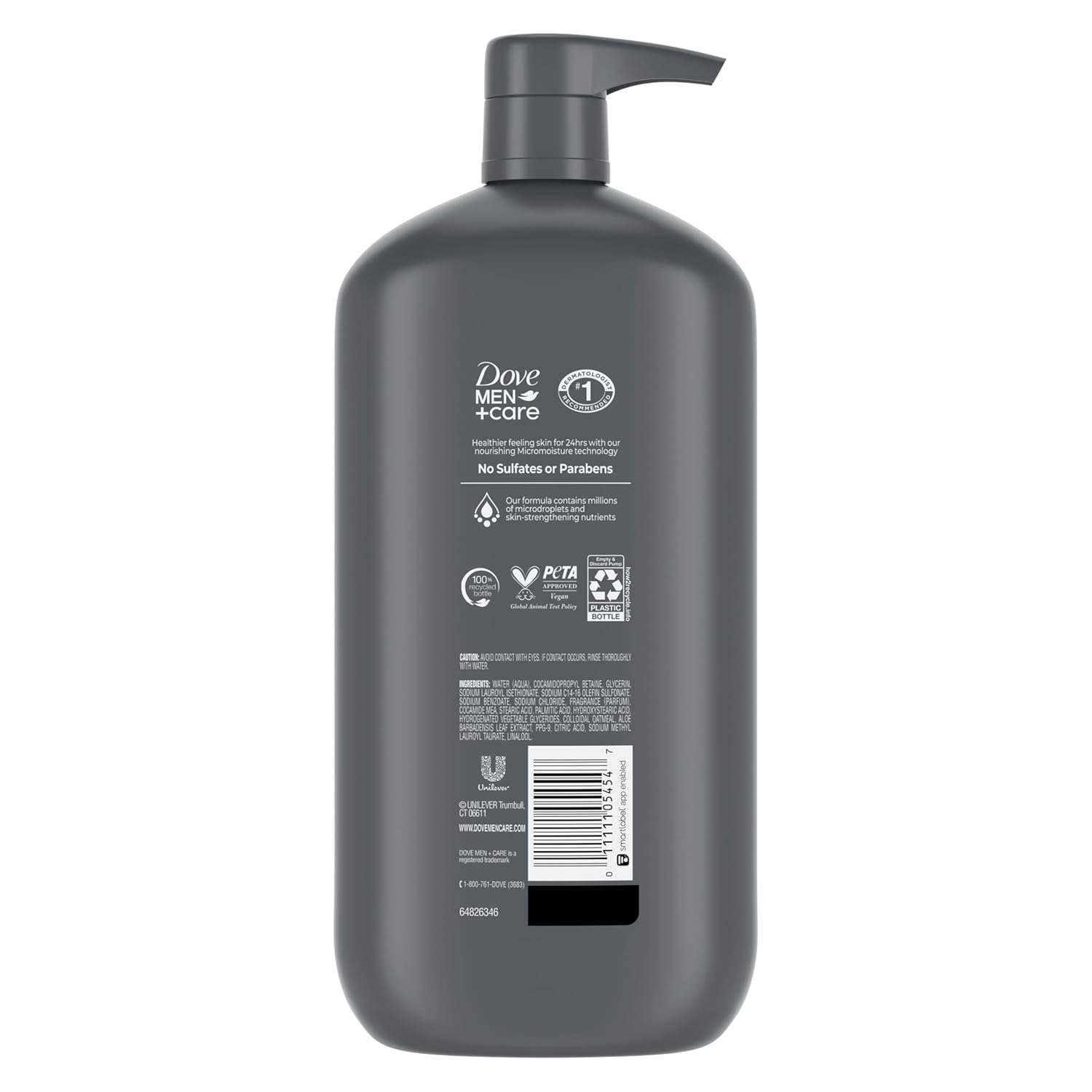 DOVE MEN + CARE Body & Face Wash Sensitive Skin For Hydrated, Smooth Skin - 30 oz