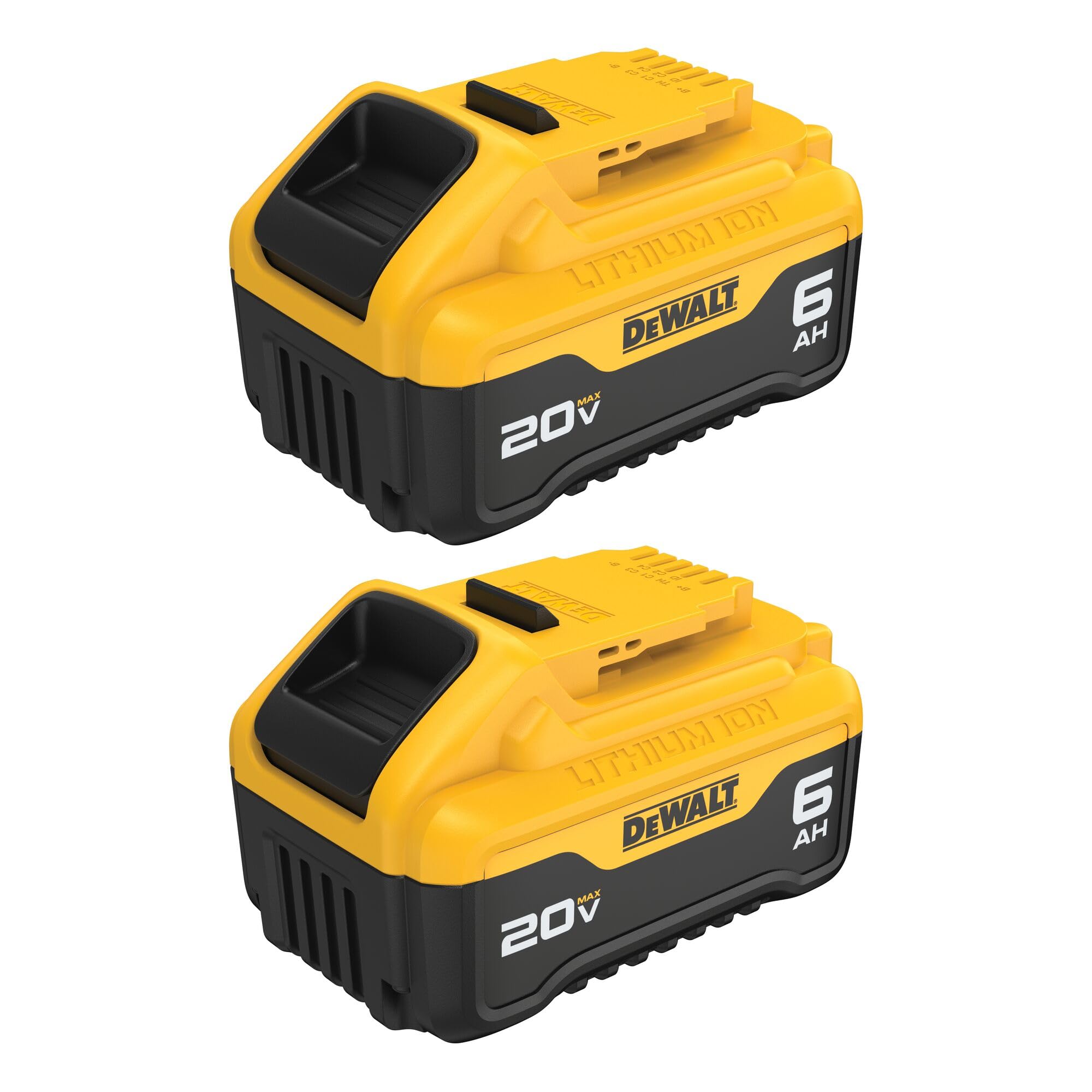 DEWALT 20V MAX XR Battery 6 Ah Lithium Ion, 2-Pack, Premium High Capacity Long Lasting Cordless Tool Battery Packs (DCB206-2) - Image 1