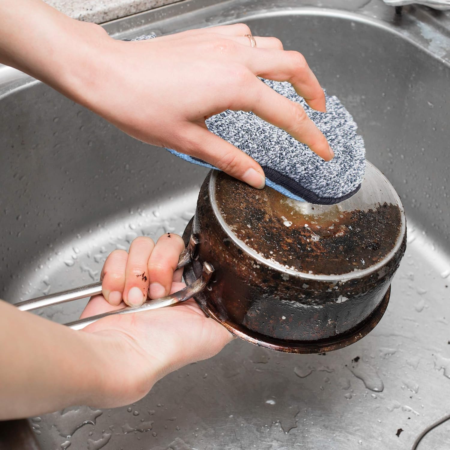 Multi-Purpose Sponges Kitchen by Scrub-it - Non-Scratch Microfiber sponges for Cleaning, Along with Heavy Duty Scrubbing Power - Reusable Dish Sponge for Dishes, Pots and Pans (6 Pack, Small)