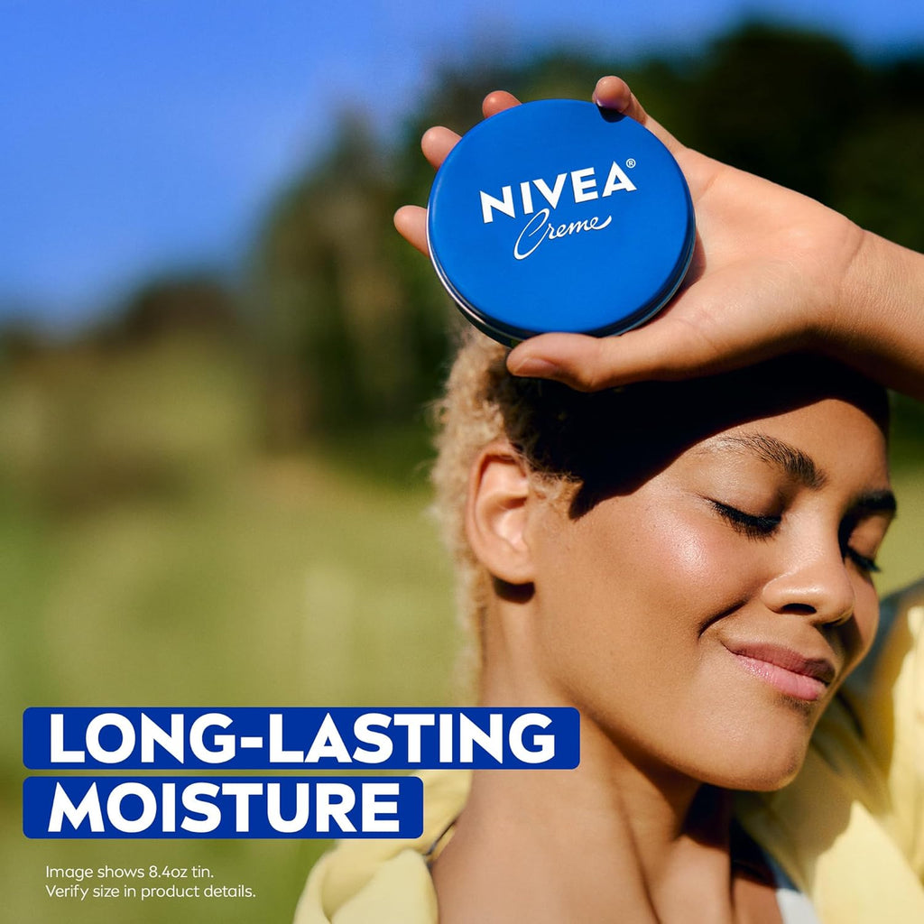 NIVEA Creme Body, Face and Hand Moisturizing Cream, German Formula, Rich Body Moisturizer with Provitamin B5, 8.4 Oz Tin