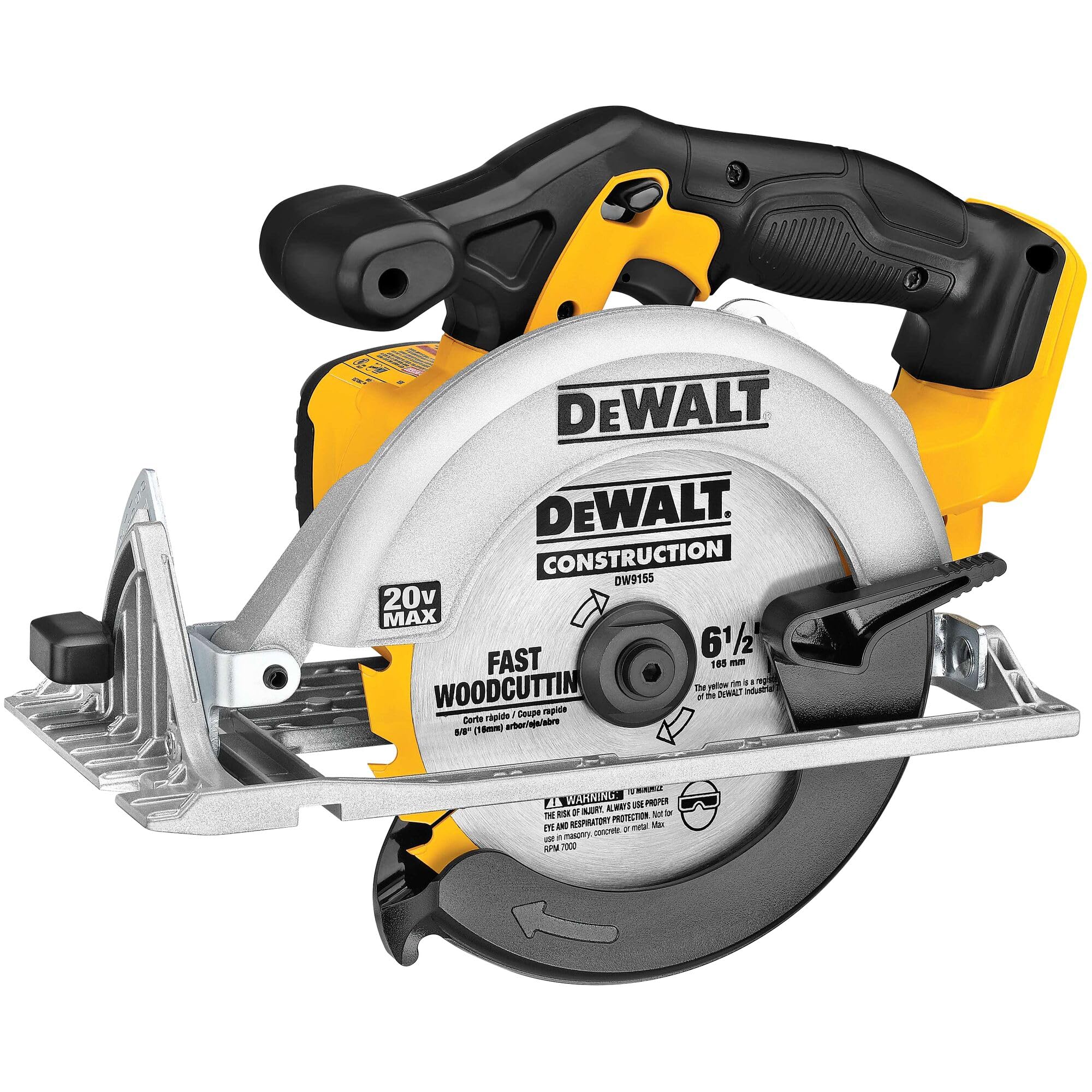 DEWALT 20V MAX Circular Saw, Cordless Sidewinder Style Portable, 6-1/2-Inch Blade, 5150 RPM, 0-50 Degree Bevel Capability, Battery Not Included (DCS391B) - Image 1